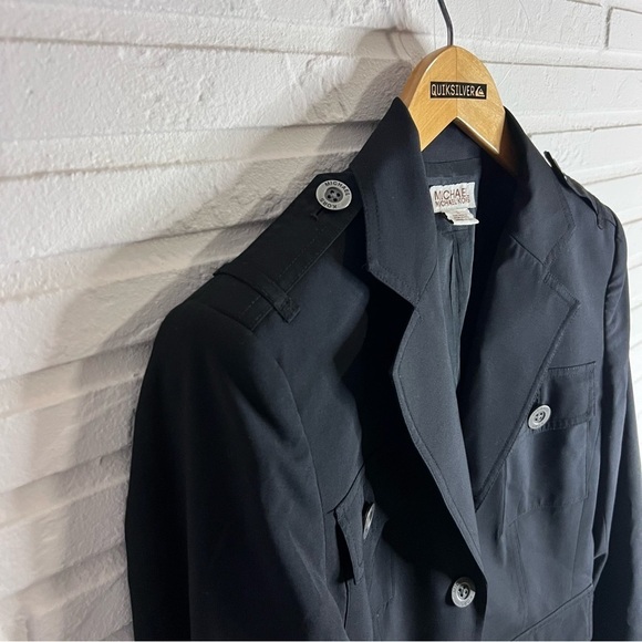 Michael Michael Kors Black Wool Blend Button Up Sports Blazer, Women’s Size 10 - Picture 7 of 9